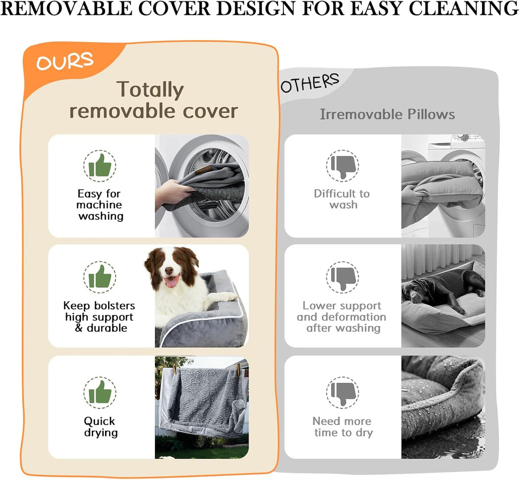 Comfort Expression Orthopedic Dog Bed for Medium Size Dog with Bolster