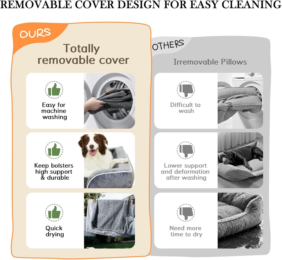 Comfort Expression Orthopedic Dog Bed for Medium Size Dog with Bolster