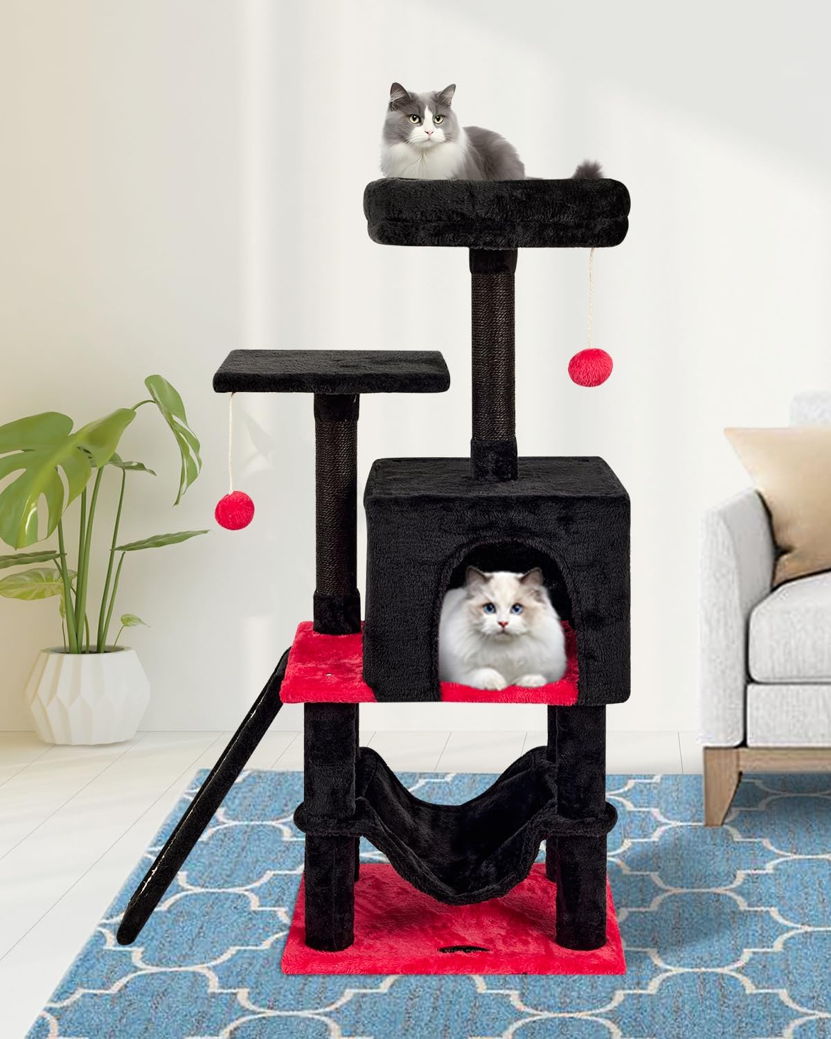 Gothic Cut Cat Tree Cat Tower Condo with Hammock Kittens Scratching Post