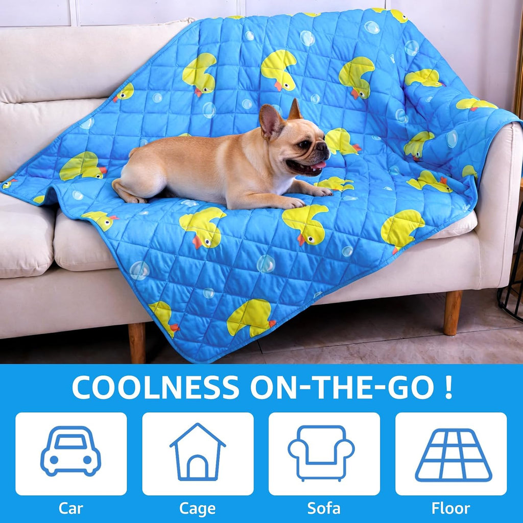 SCENEREAL Dog Cooling Mat for Small Meduim Breeds Dogs, 40"x60" Reversible Self- Cooling Mat for Summer Heat, Ice Cool Soft Pet Throw Blanket Use in Couch, Car, Seat, Bed- Machine Washable
