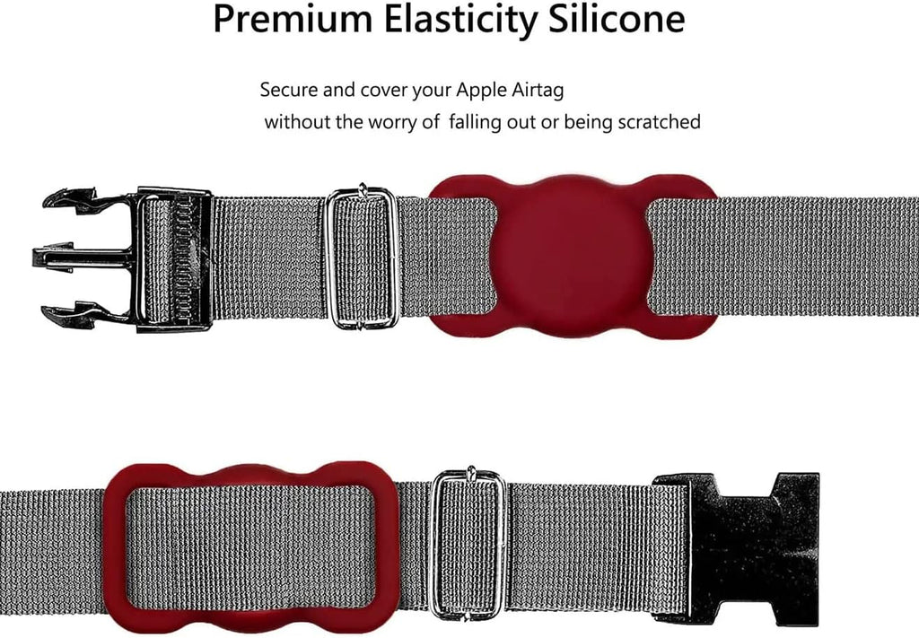 for AirTag Dog Collar Holder (WineRed&Midnight Blue)