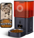 Automatic Cat Feeder with Camera: 6L Automatic Dog Feeder with 2-Way Audio Night Vision Dual Power Supply App Control 2.4G WiFi, Timed Auto Cat Food Dispenser with Stainless Steel Bowl(Black)