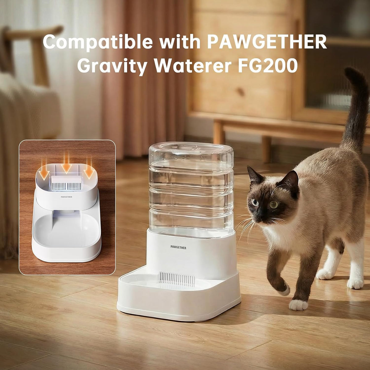 PAWGETHER® 6Pack Filters for PAWGETHER Gravity Pet Water Dispenser Cat Waterer Filter Keep Water Fresh and Clean