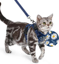 rabbitgoo Cat Harness and Leash Set, Easy-on with Neck Buckle, Night Daisy