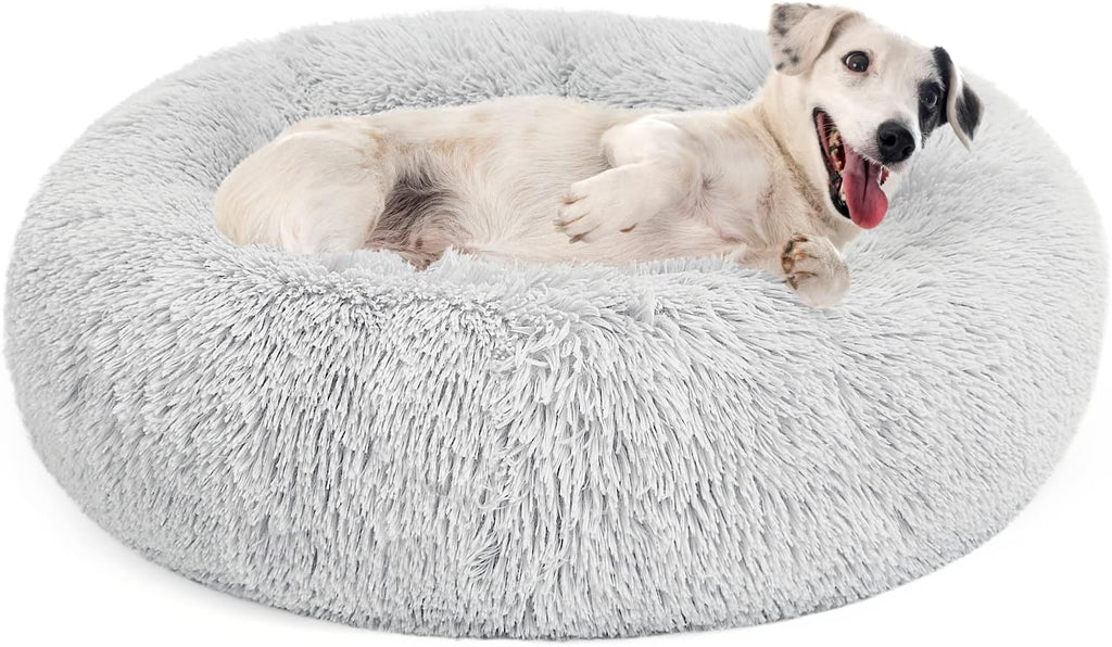 MIXJOY Orthopedic Dog Bed Comfortable Donut Cuddler Round Pet Beds Ultra Soft Washable Dog and Cat Cushion Bed (30'', Grey)