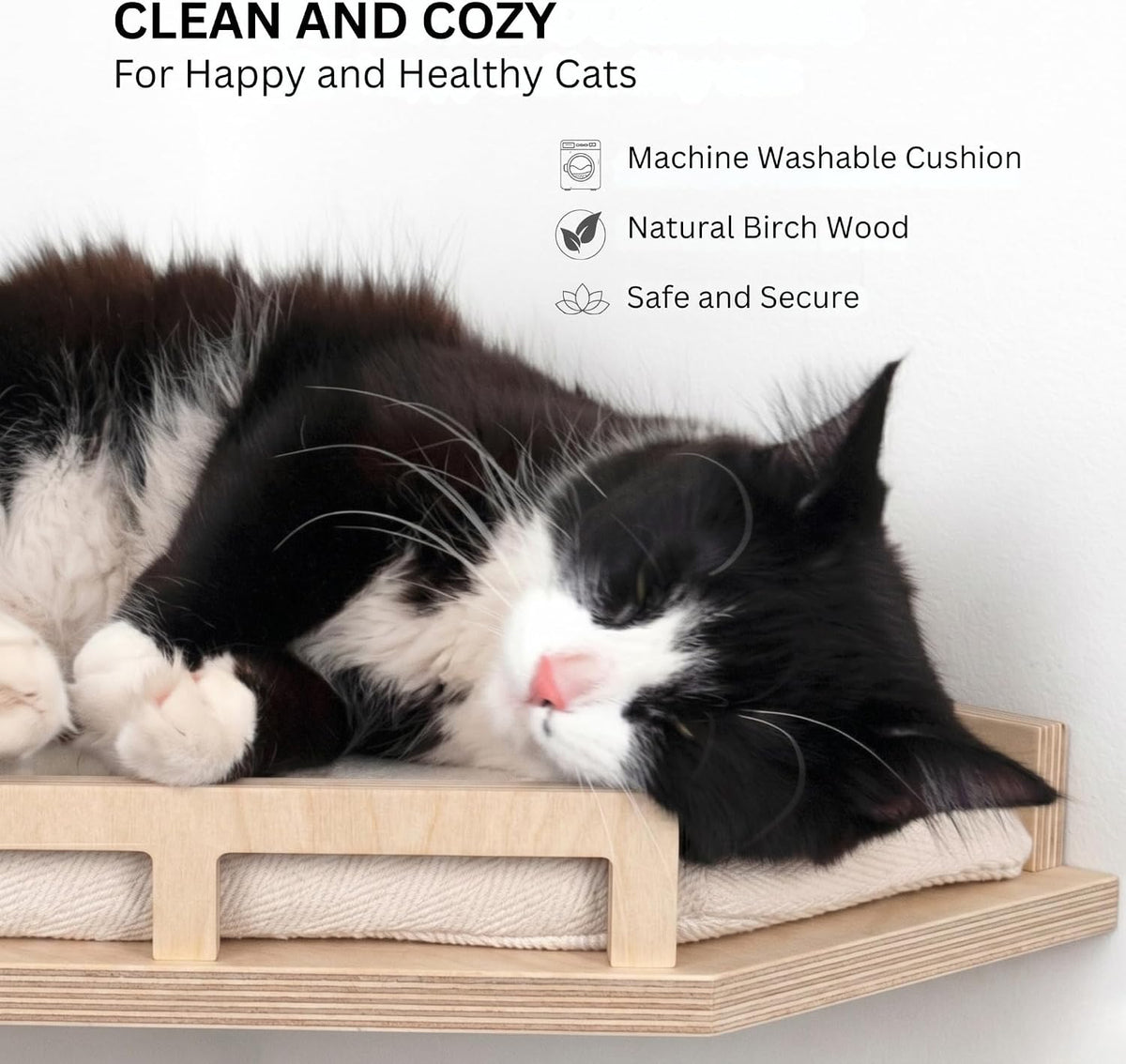 INICIO Cat Wall Shelves and Steps, 4-Piece Wooden Cat Wall Furniture Set