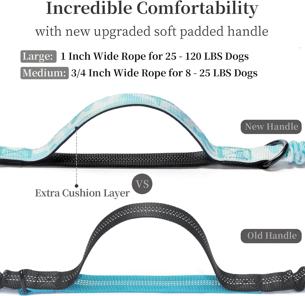 iYoShop Hands Free Dog Leash with Zipper Pouch, White-Blue Mix, Large