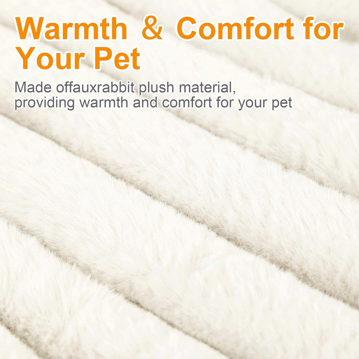 Washable Large Dog Bed,Fluffy Puppy Kitten Beds for Small Dogs(White,XL)