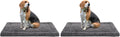 Washable Dog Bed Mat Ultra Soft Dog Crate Pad Comfy Fluffy Pet Kennel Beds Sleeping Mattress for Large Jumbo Medium Small Dogs, 36 x 23 Inch, Gray (Pack of 2)