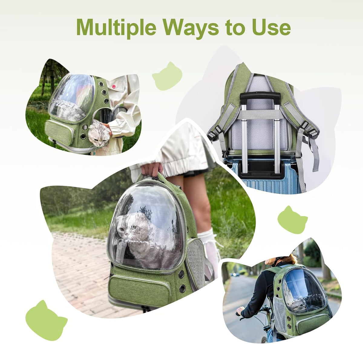 Cawypety Expandable Cat Backpack Large Space Cat Bubble Backpack Carrier