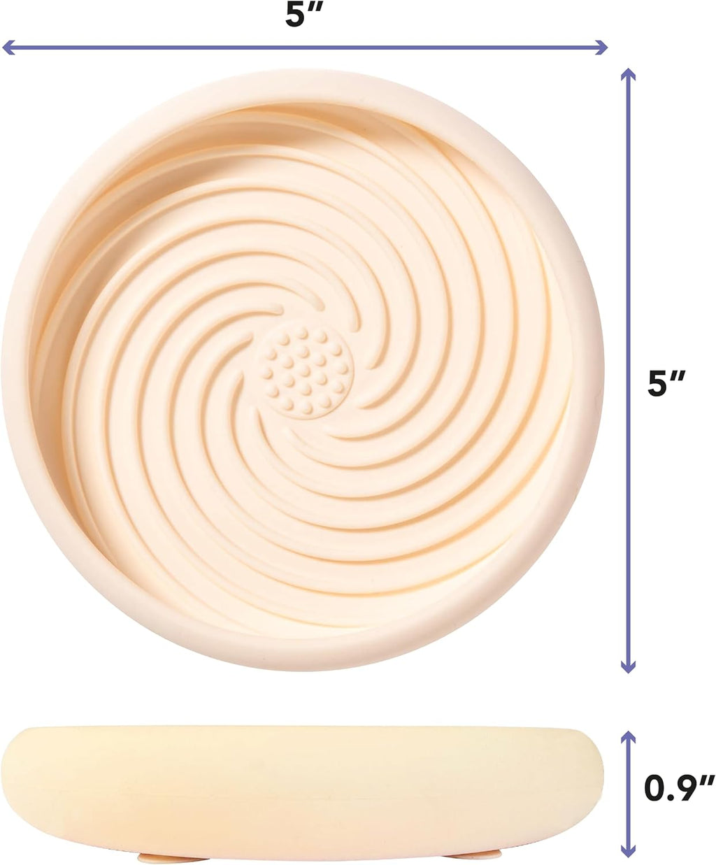 Lick Dish - Silicone Lick Mat + Slow Feeder for Cats & Small Dogs (Almond)