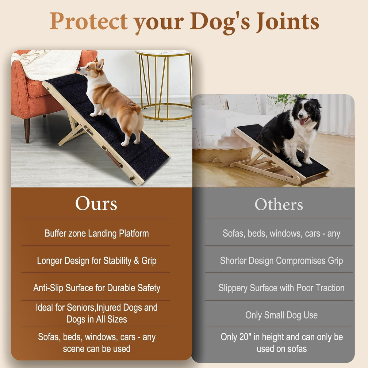 2026 Upgraded Dog Ramp for Bed