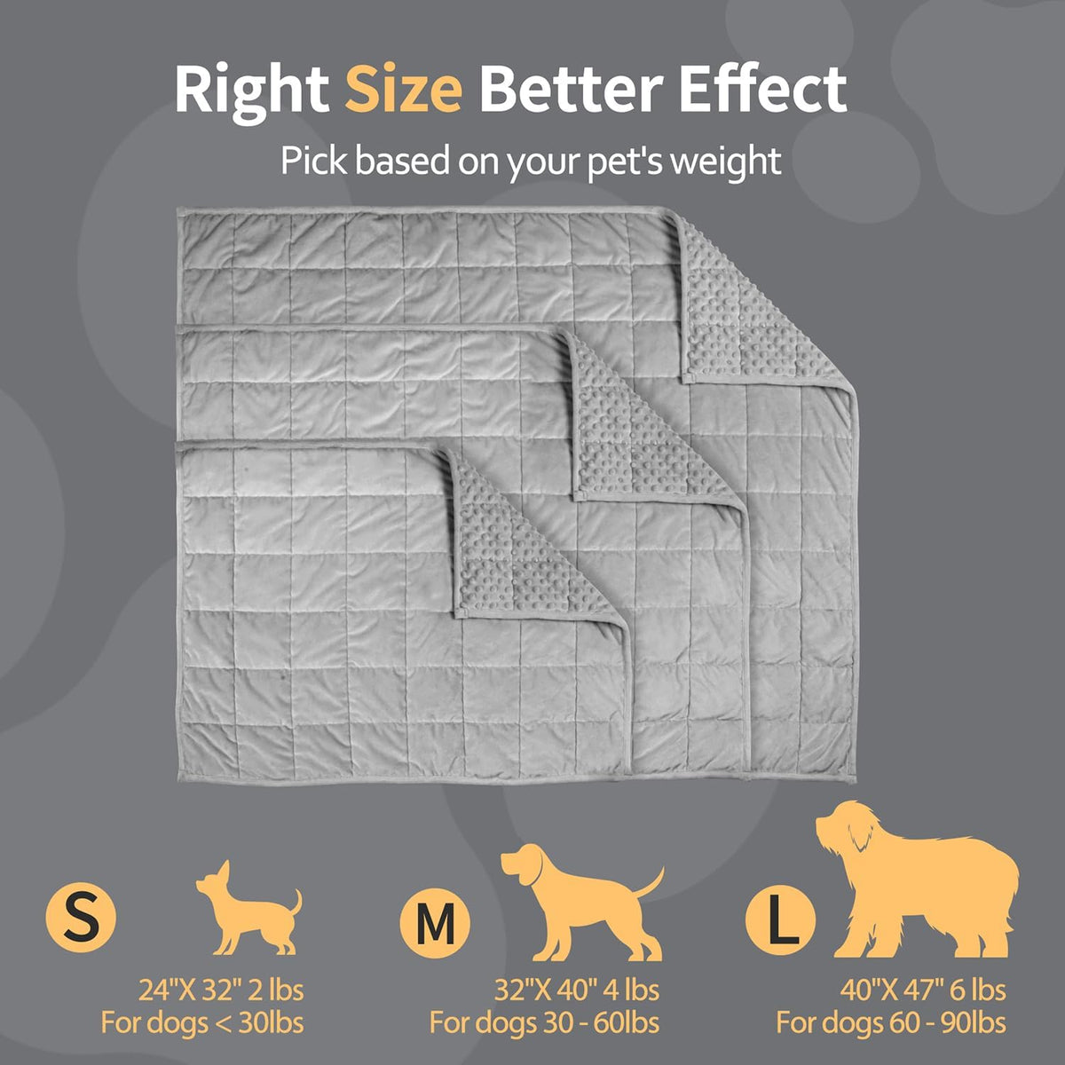 LaSyL Weighted Blanket for Pets | Thunder Blanket for Dogs Anxiety | Premium Soft Minky | Relaxation & Calming & Anti Anxiety | Used in Car, Bed, Couch | Dark Grey, Washable Medium (32"x40")