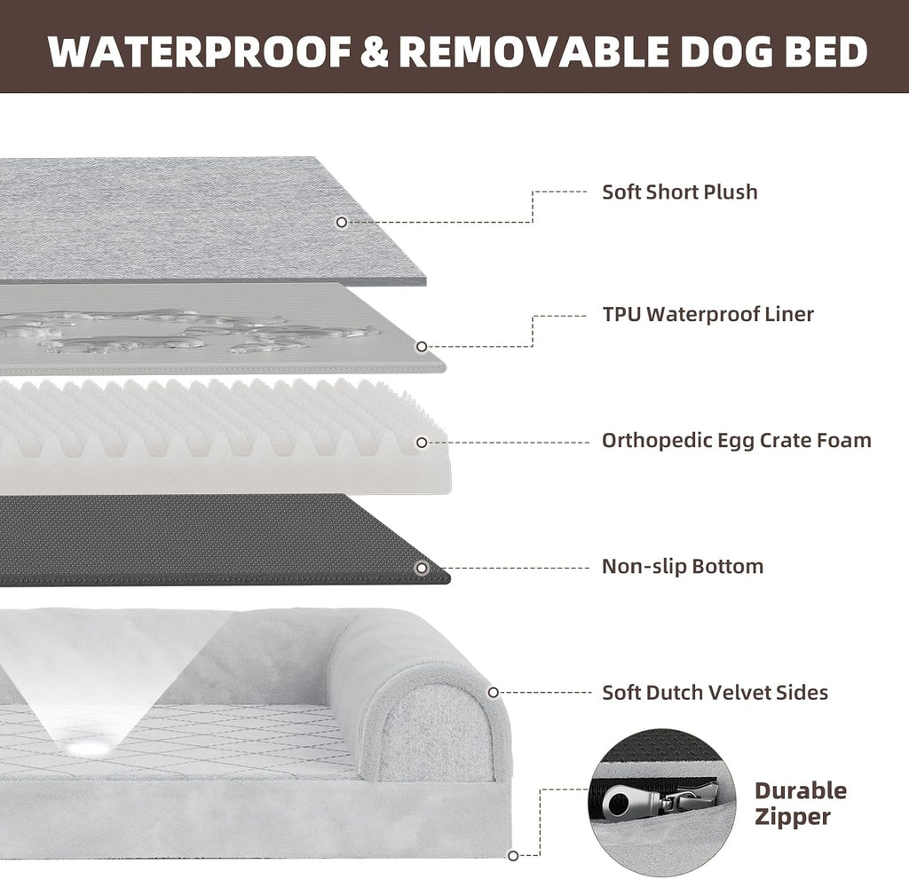 Simple Trending Orthopedic Large Dog Bed, Waterproof Pet Bed, 36x27 Inch