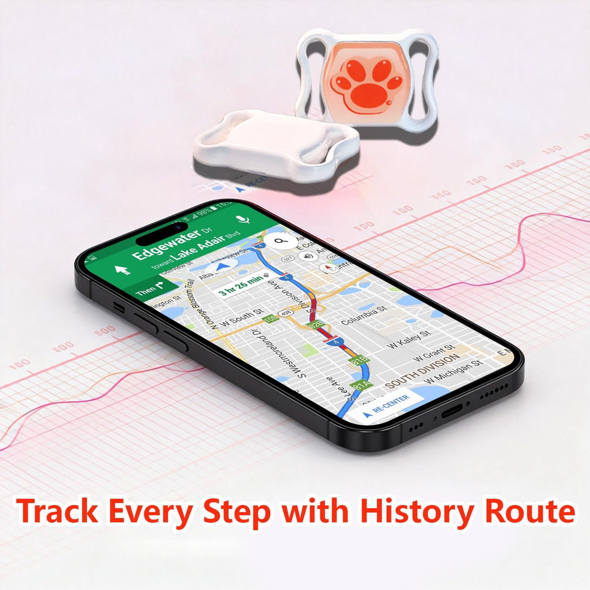 Pet GPS Tracker for Dogs & Cats, Smart GPS Collar with Real‑Time Tracking