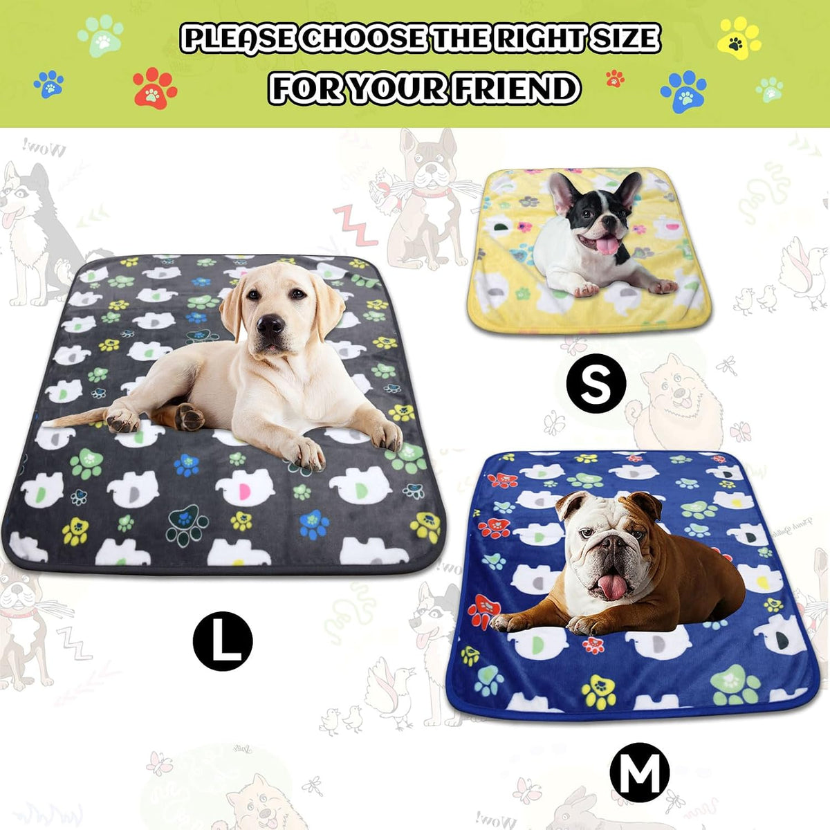 Rezutan Small Dog Blanket, Soft Puppy & Cat Flannel 3 Pack, 24"x20"