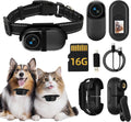 Cat Camera Collar, with 16G SD Card, 1080P HD Wireless Mini Sport Cam with Video Recording Reflective Cat Collar, Small Action Camera for Pet Supplies, Indoor/Outdoor Body Cam for Cats, Matte Black