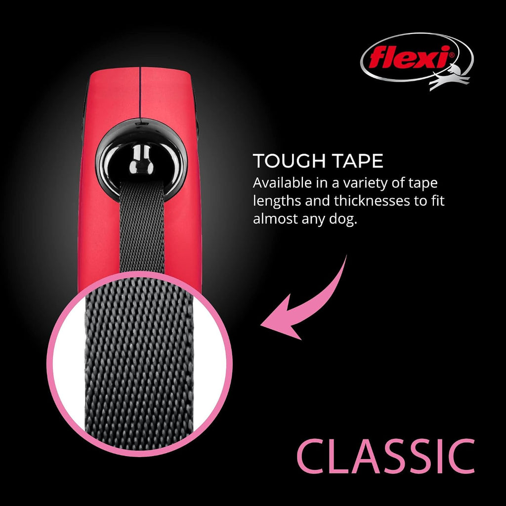 FLEXI® Classic Tape Retractable Dog Leash, Small, 16 ft - Red