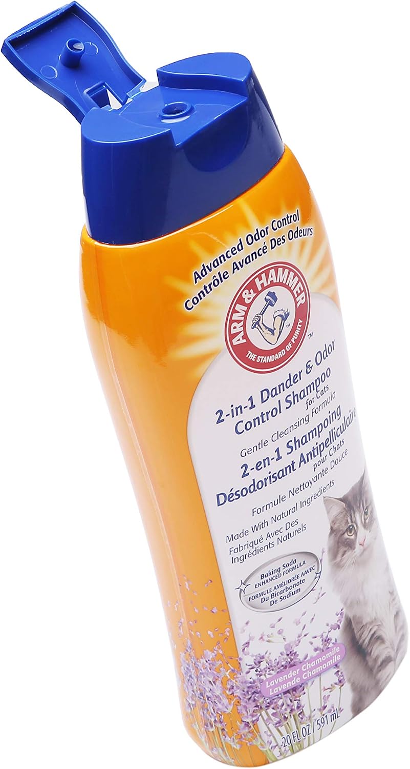 Arm & Hammer 2-in-1 Deodorizing Cat Shampoo, Lavender, 20 Fl Oz, 2-Pack