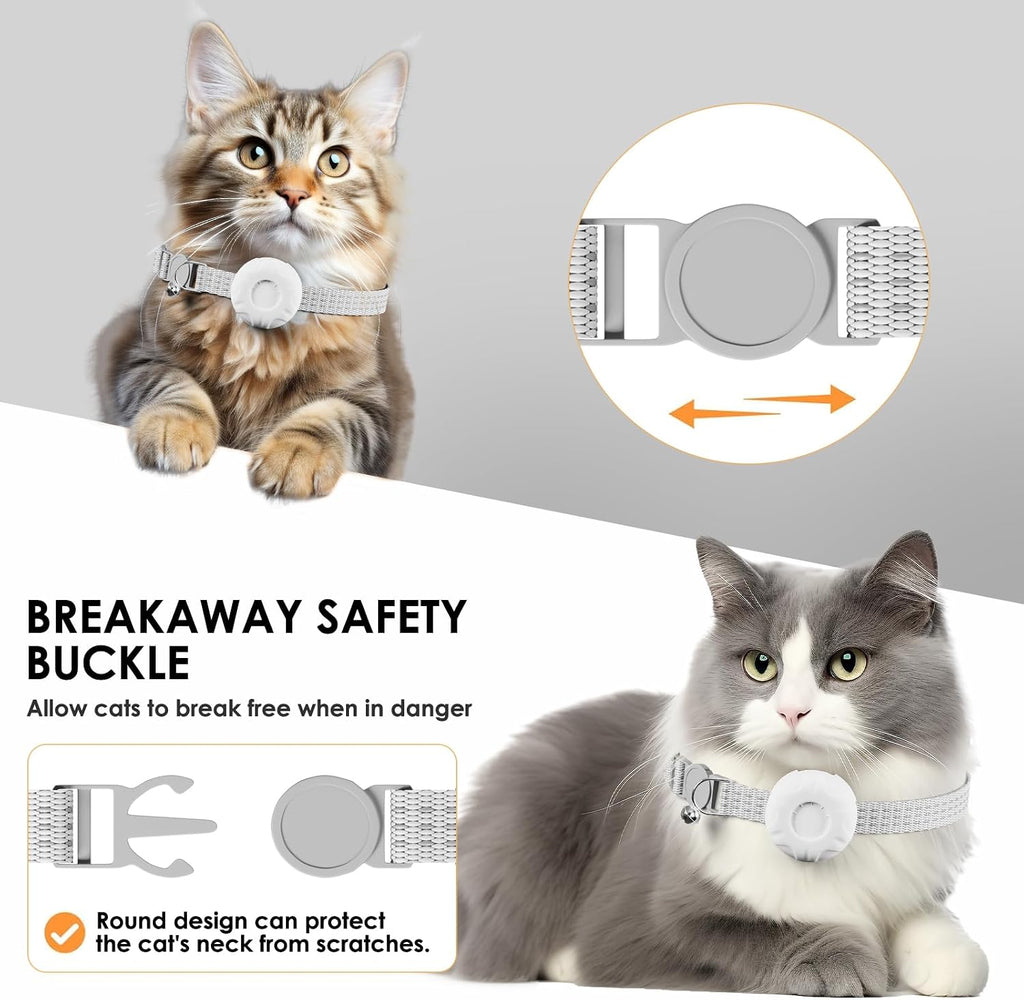 Cat Tracker with Cat Tracker Collar, Mini GPS Tracker, Lightweight Pet Trackers, No Subscription No SIM Card Required, Trackers Finder Tag for Vehicles, Pets, Kids, Longer Battery Life, White