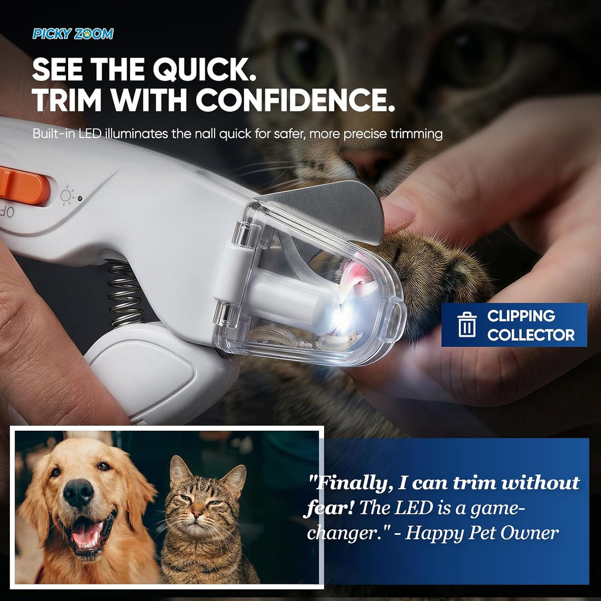 2-in-1 Dog & Cat Nail Clippers and Grinder with LED Light