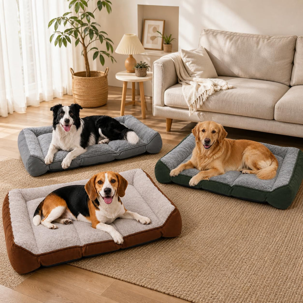 Orthopedic Dog Beds Large Sized Dog, Washable Dog Bed, 48" L, Grey