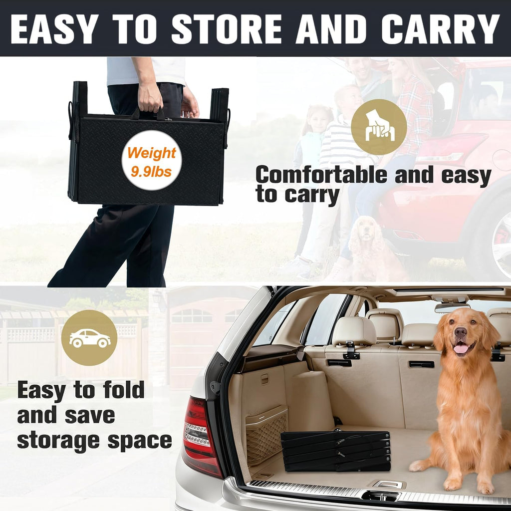 Dog Steps for Car, Truck, SUV, Dog Ramps for Cars with High Traction Surface, Portable Waterproof Dog Stairs for Large Dogs, Supports Up to 200 lbs, 6 Steps