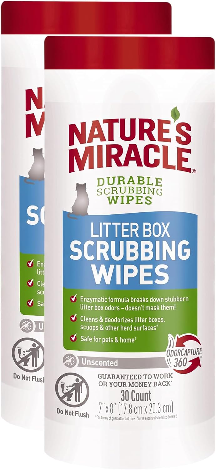 Nature’s Miracle Litter Box Scrubbing Wipes 30Ct (Pack of 2)