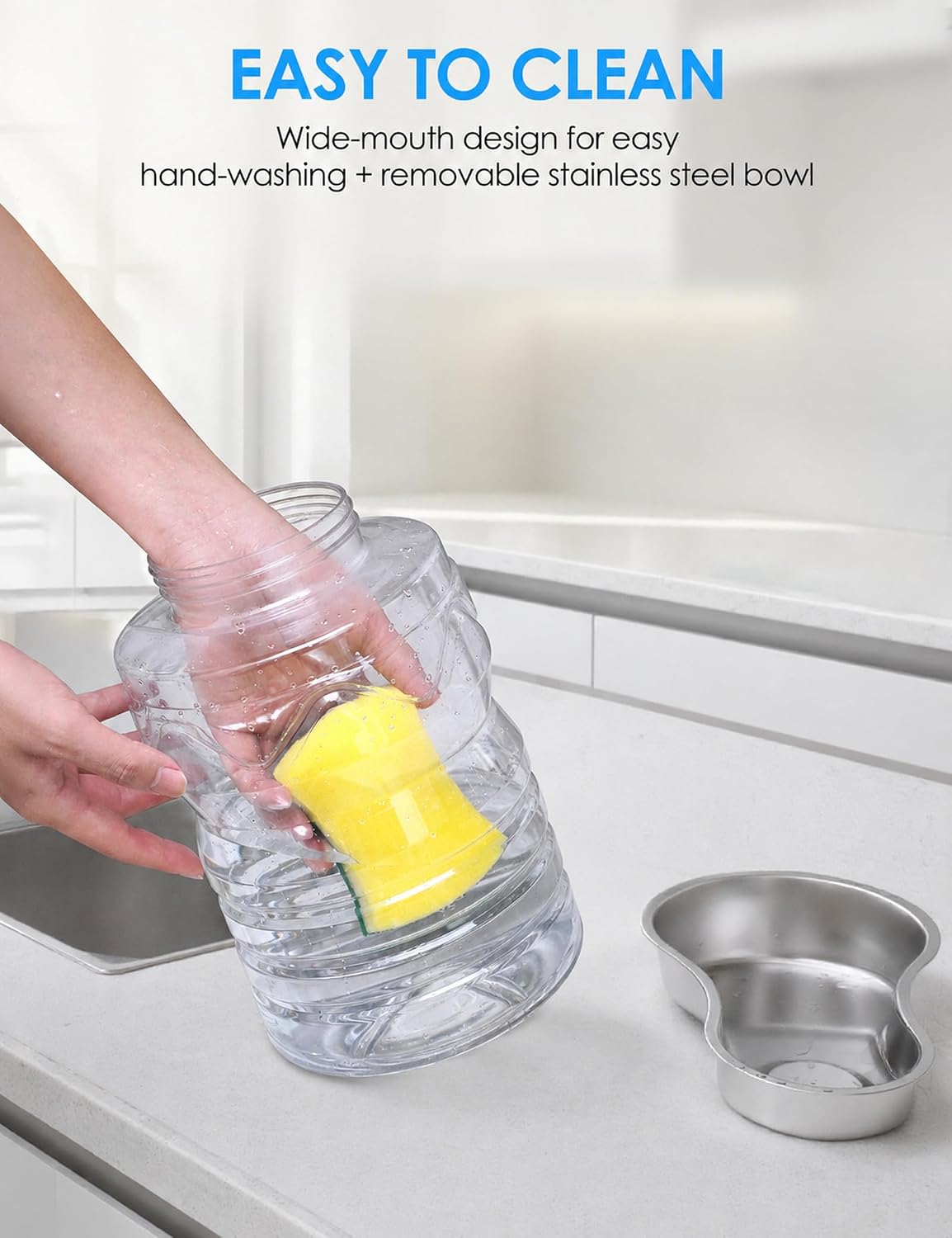 Heouvo 1.3 Gal Gravity Cat Water Dispenser, Wide-Mouth, 3 Filters, Black