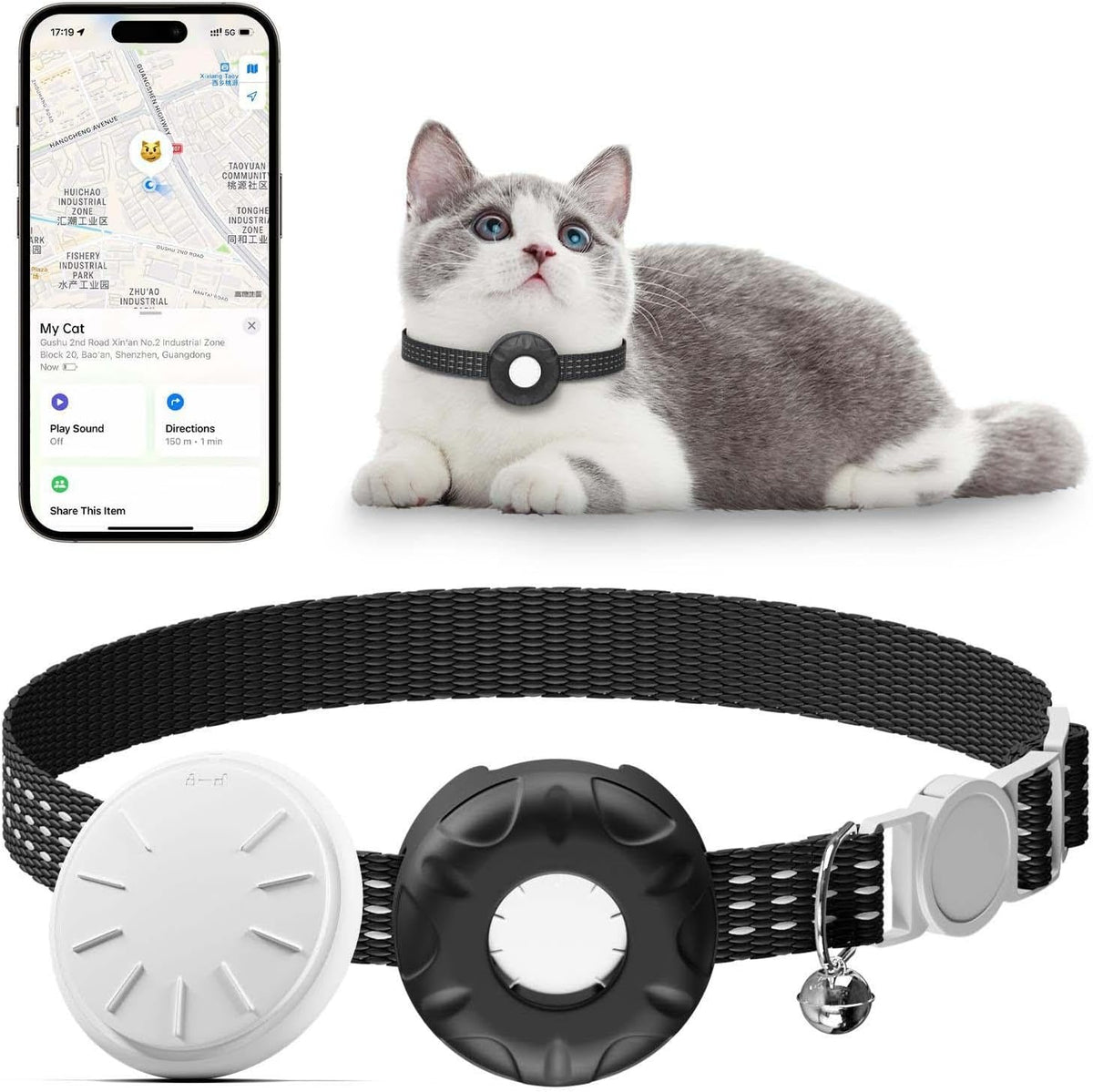 GPS Tracker for Cats,Cat Tracker,Real-Time Pet Location Tracker(iOS Only)