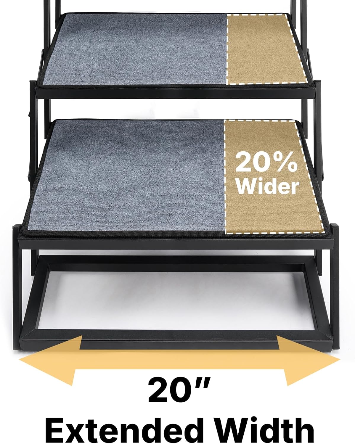 Veehoo Foldable Dog Steps for Car SUV, Large Dogs Car Stairs Extra Wide 20"