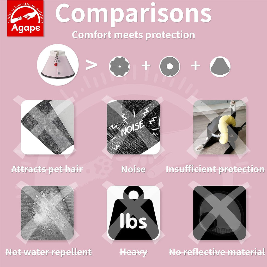 Agape Soft Dog Cone for Small Dogs & Cats, Recovery Collar to Stop Licking