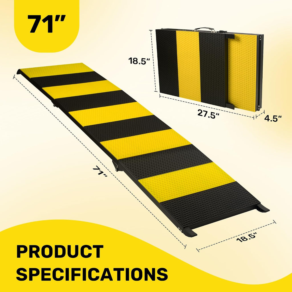 Heeyoo 71" Extra Long Dog Ramp for Car SUV Truck - 350Lbs Folding