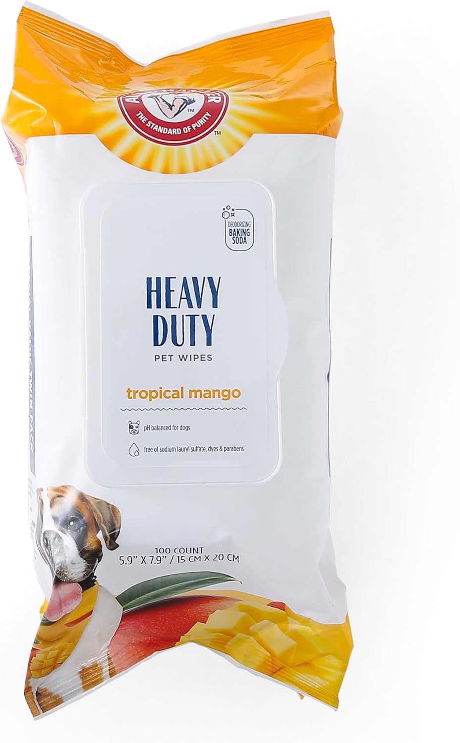 Arm & Hammer Heavy Duty Multipurpose Dog Wipes, Mango Scent, Twin Pack