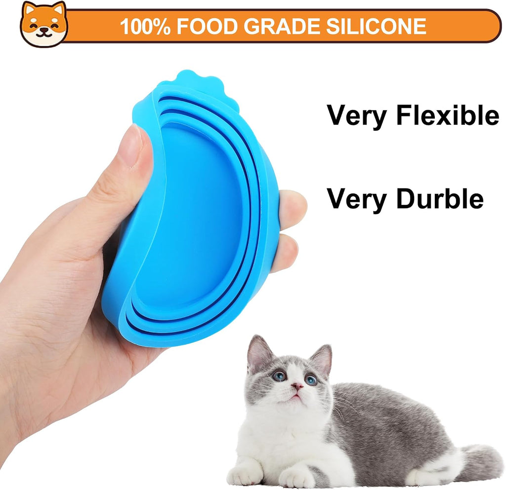 3 Pack Pet Food Can Covers, Silicone Can Lids for Dog & Cat Food