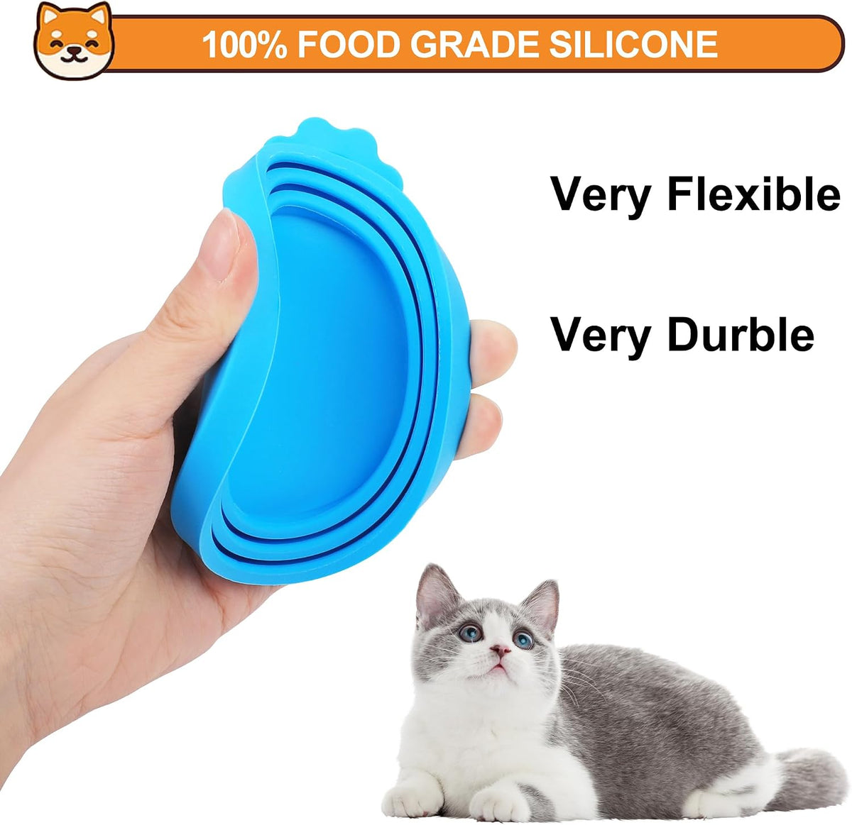 3 Pack Pet Food Can Covers, Silicone Can Lids for Dog & Cat Food