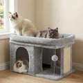 Heybly Cat Tree, 14" Cat Tower with Large Cat Bed & Condo HCT203SW