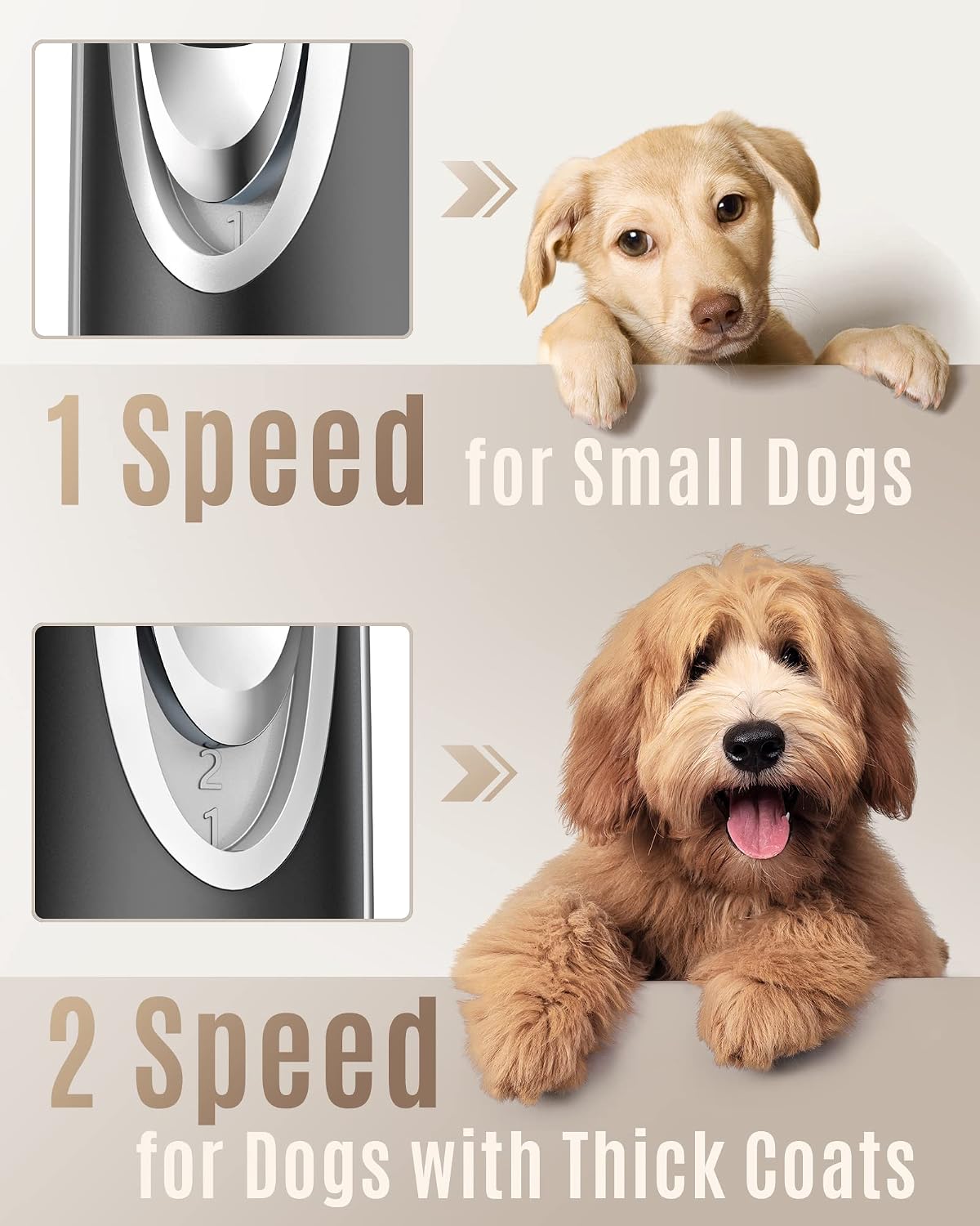oneisall Dog Clipper for Small and Large Dogs Cats Silver