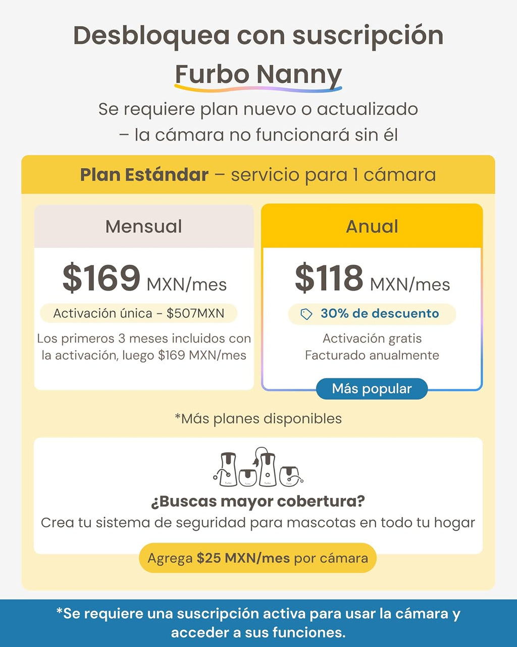 Furbo 360° Dog Camera + Mini 360° Cam [New Subscription Required at Setup] 2-Camera Bundle Nanny Subscription: Dog Safety Alerts, Pet Camera with Speaker, Phone App & Night Vision