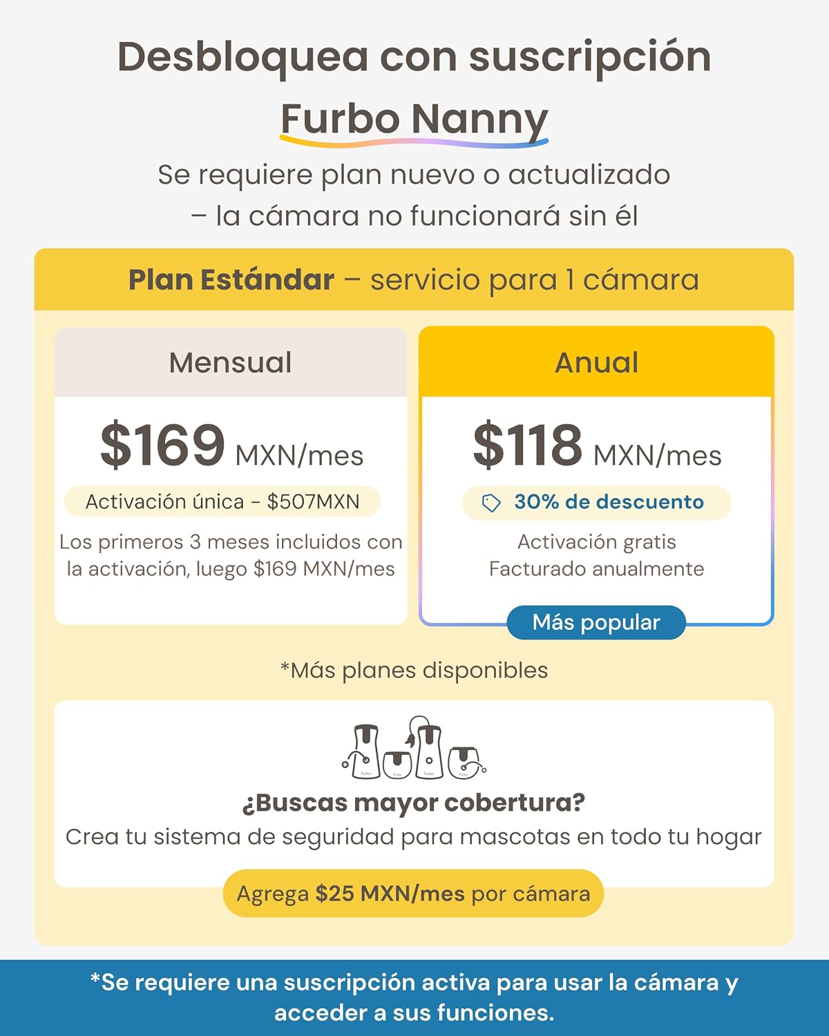 Furbo 360° Dog Camera + Mini 360° Cam [New Subscription Required at Setup] 2-Camera Bundle Nanny Subscription: Dog Safety Alerts, Pet Camera with Speaker, Phone App & Night Vision