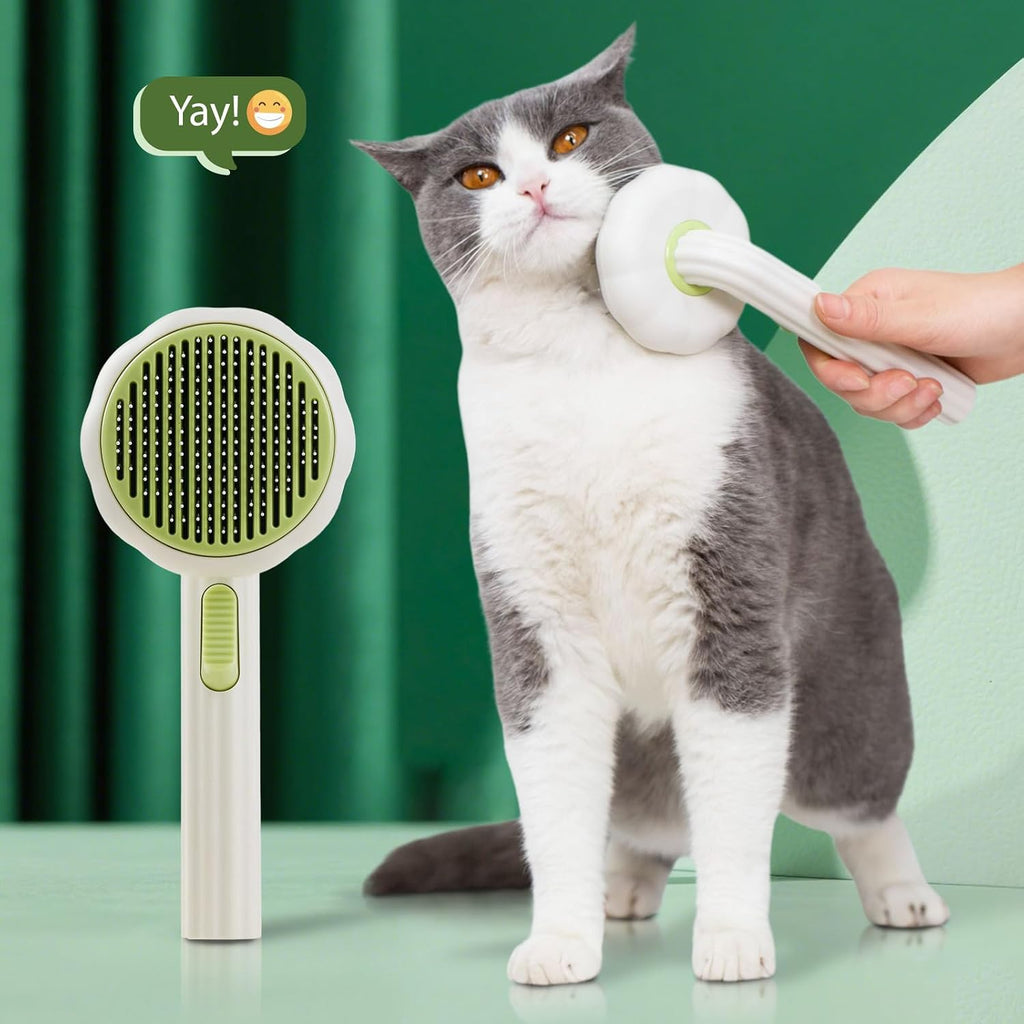 Cat Brush Dog Brush with Release Button for Shedding, Self Cleaning Cat Comb Hair Brush for Indoor Cats, Dog Deshedding Brush Grooming Kit, Pet Supplies Hair Remover Tool