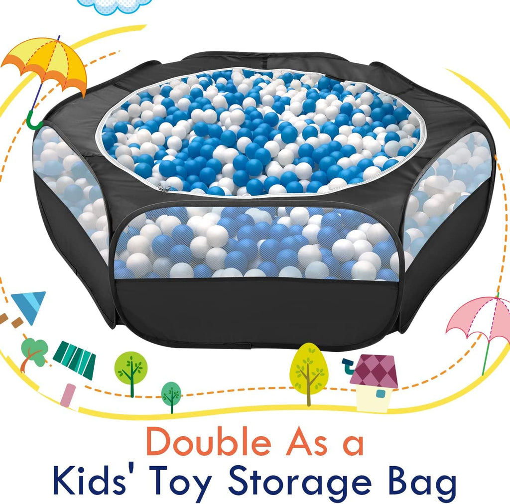 Pawaboo Small Animal Playpen, Waterproof Portable Pet Cage Tent, Black