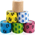 AUPCON Vet Wrap Cohesive Bandages Bulk Self Adhesive Bandage Wrap Self Adherent Wrap Non-Woven for Dogs Pet Animals & Ankle Sprains & Swelling 2 Inch x 5 Yards (2 Inch Mixed Claw)