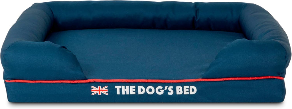 The Dog’s Bed Replacement Outer Cover, Oxford Fabric, Blue with Red Trim & UK Flag, Small