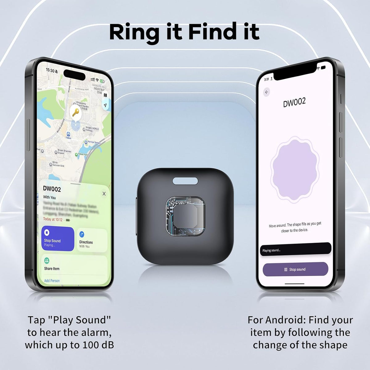 Hoxe Air Tracker Tags-4 Pack for iOS & Android, Smart Tag for Key, Bag, Pet