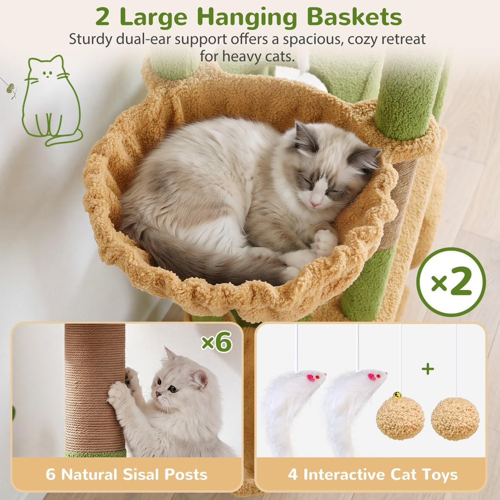 Globlazer Heavy Duty Maine Coon Cactus Cat Tree with Reinforced Base, S75