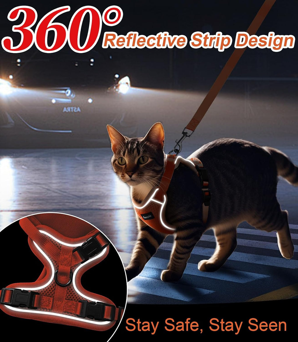 Cat Harness and Leash for Walking Escape Proof Soft Adjustable Cat Leash