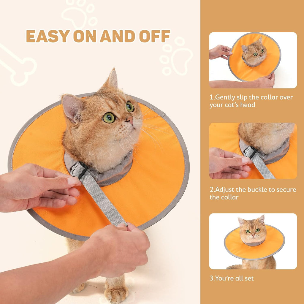 Avont Lightweight Waterproof Foldable Cone, Soft E-Collar - M Orange