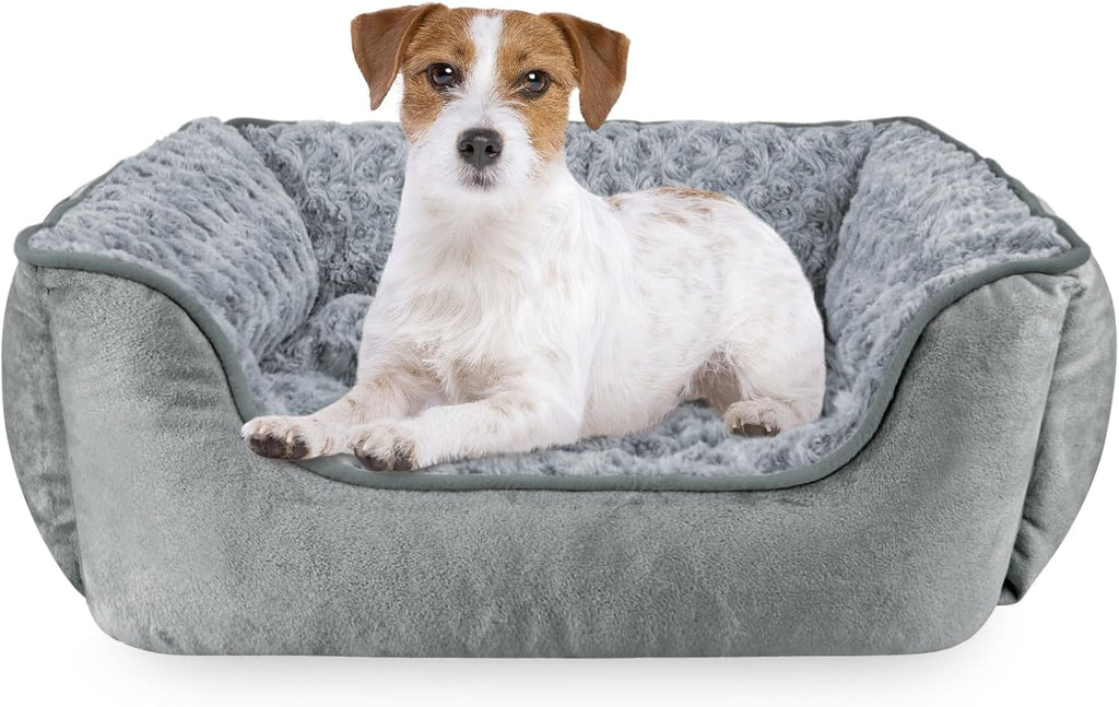 JOEJOY Rectangle Dog Bed for Large Medium Small Dogs Machine Washable Sleeping Dog Sofa Bed Non-Slip Bottom Breathable Soft Puppy Bed Durable Orthopedic Calming Pet Cuddler, Multiple Size, Grey