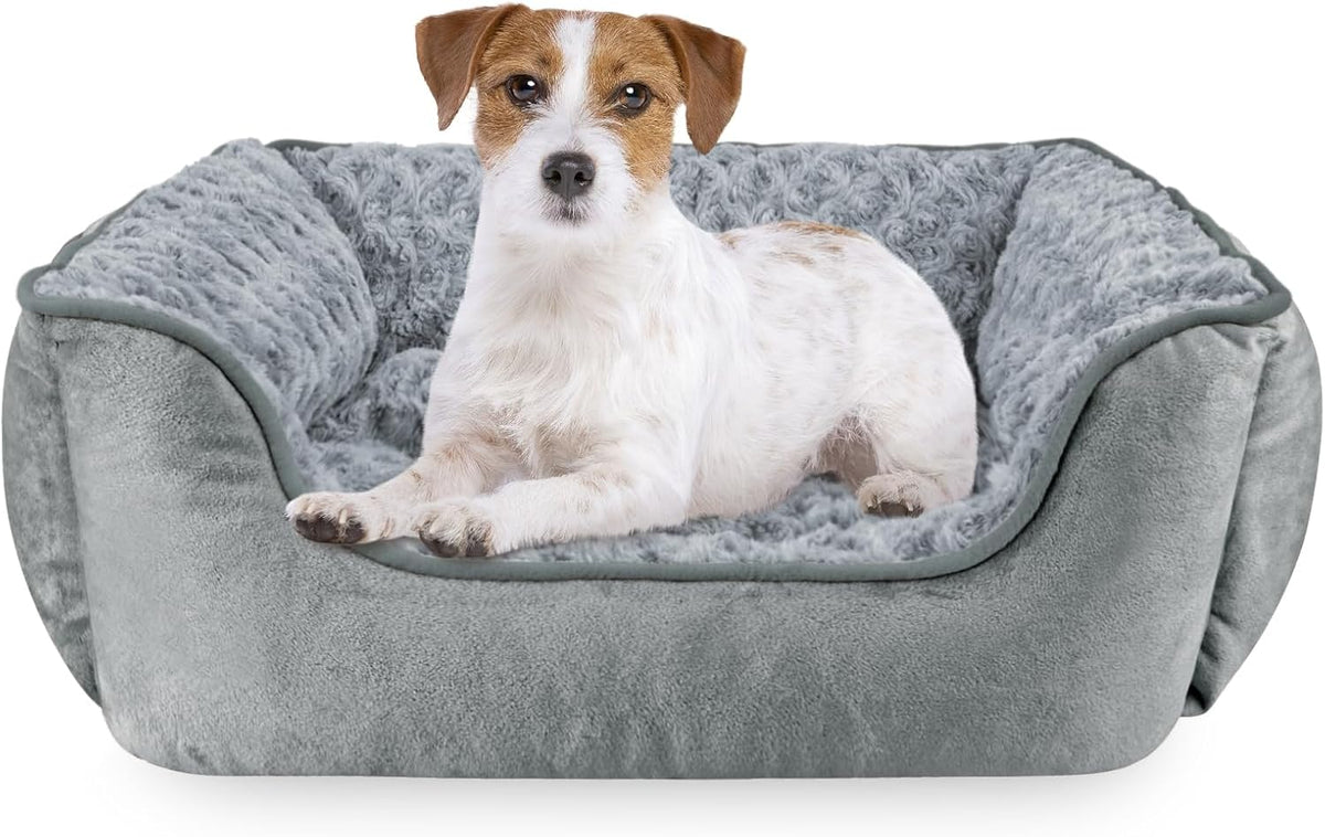 JOEJOY Rectangle Dog Bed for Large Medium Small Dogs Machine Washable Sleeping Dog Sofa Bed Non-Slip Bottom Breathable Soft Puppy Bed Durable Orthopedic Calming Pet Cuddler, Multiple Size, Grey